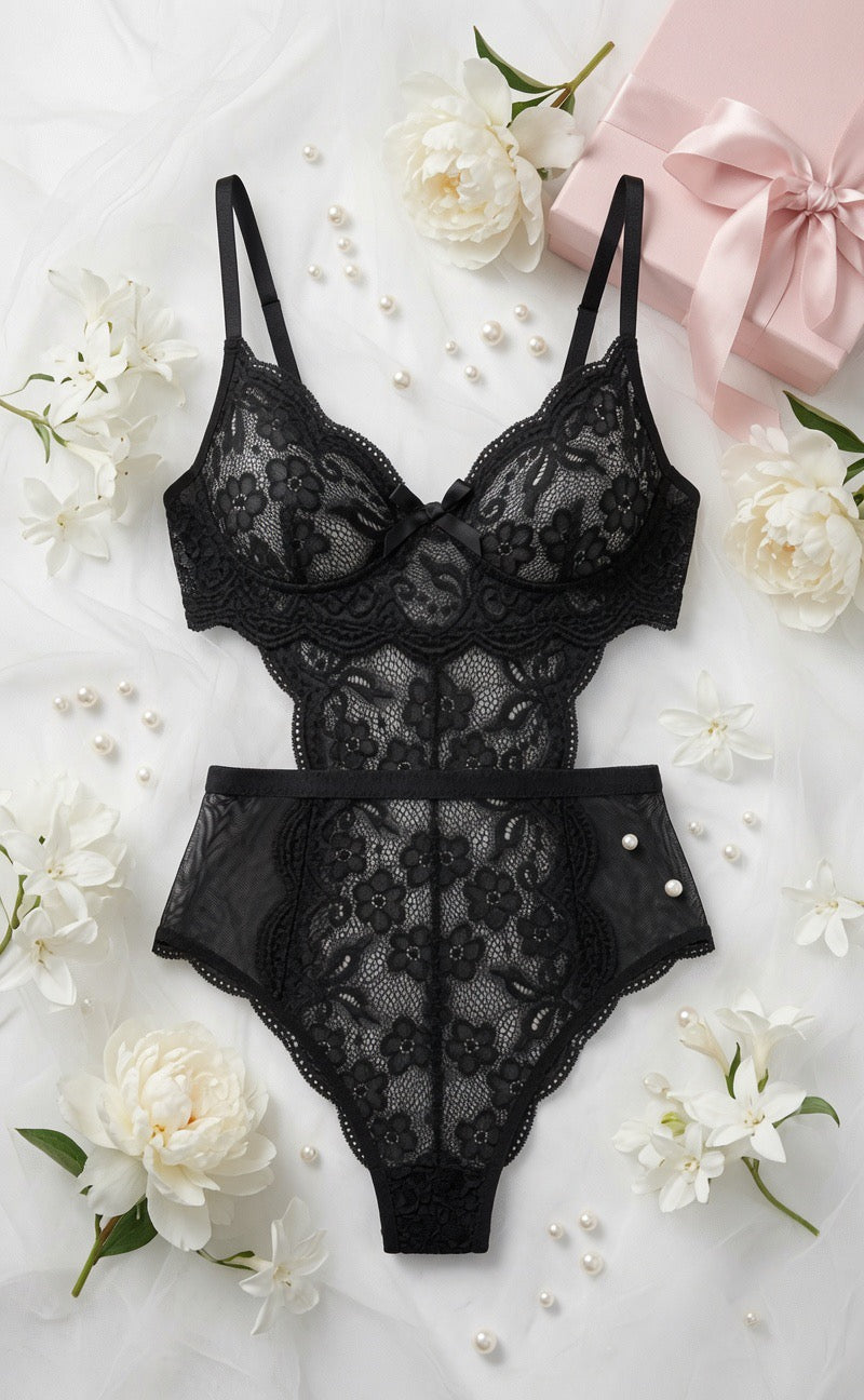 Set Dentelle Brodée — Mystère Boudoir
